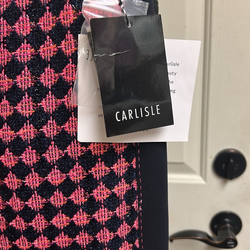 Carlisle VICTOIRE Pink and Black Pencil Skirt, Size 2, Waist 14, L 22”, NWT - Picture 3 of 7